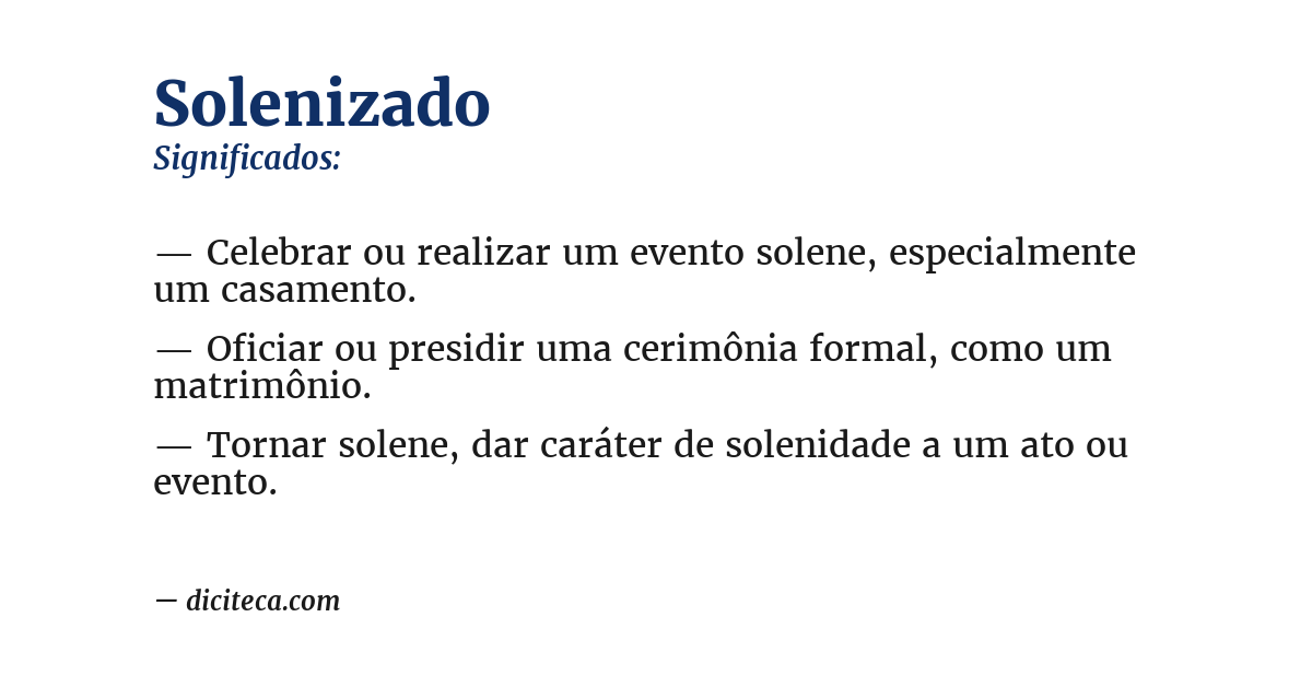 Significado de solenizado