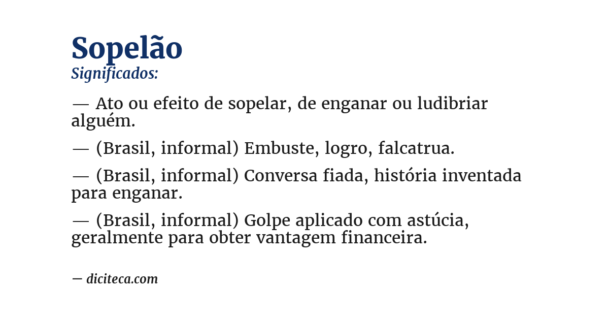 Significado de sopelão
