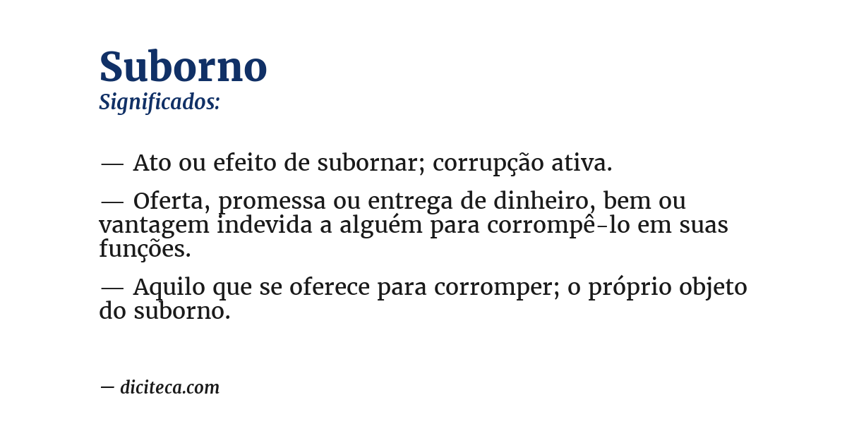 Significado de suborno