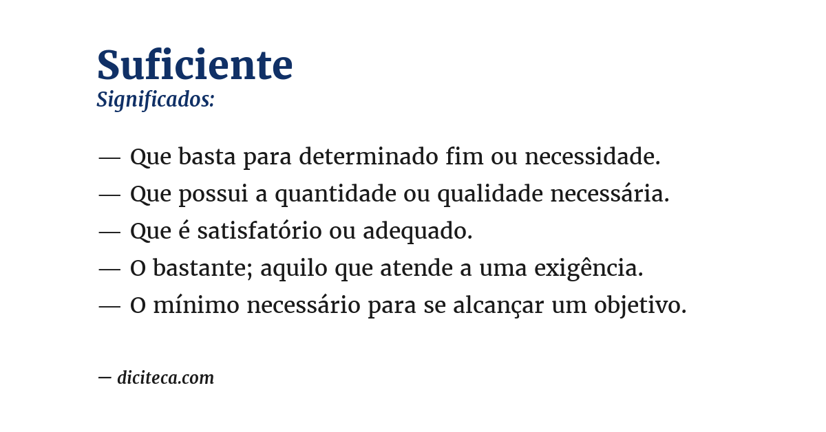 Significado de suficiente