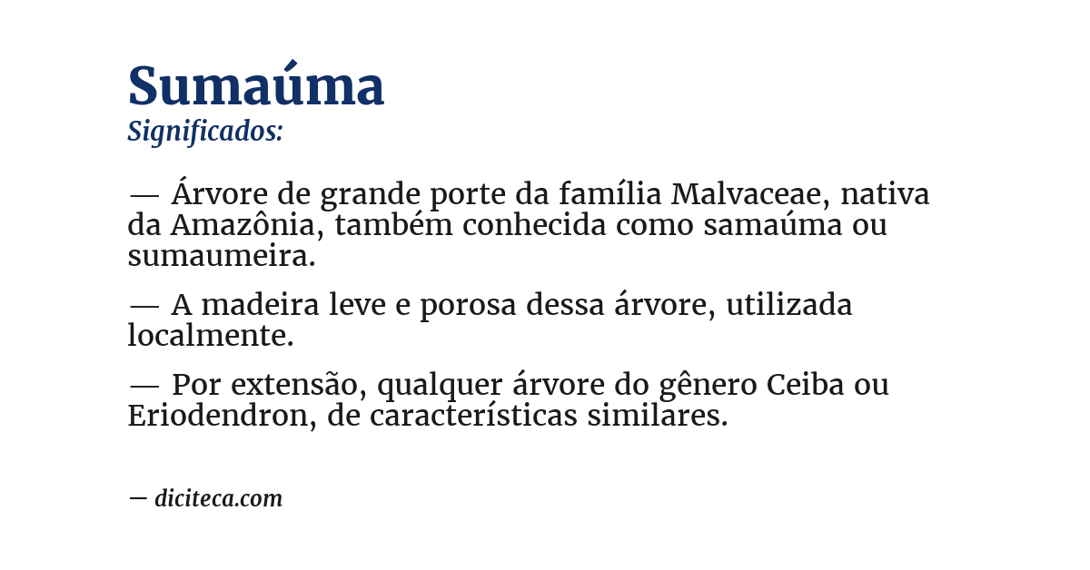 Significado de sumaúma