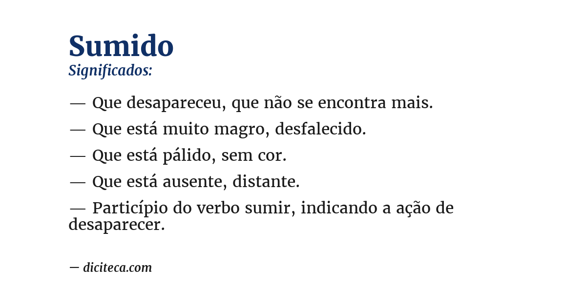 Significado de sumido