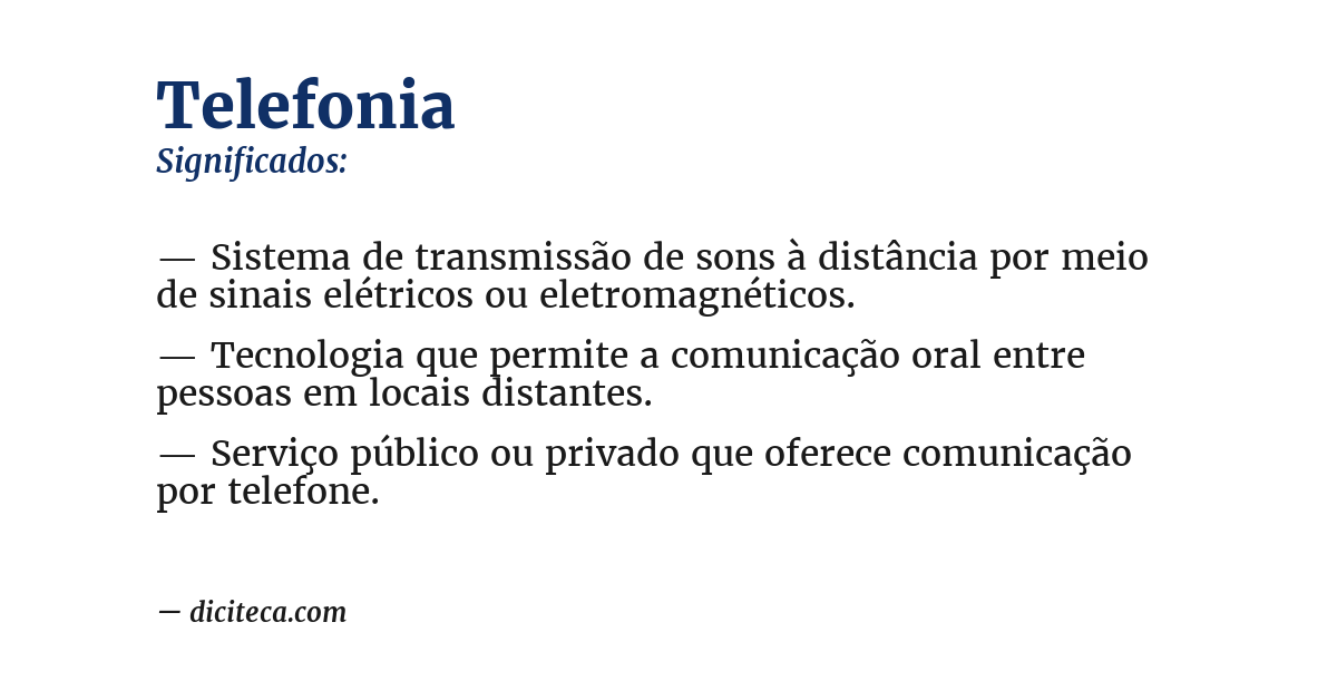 Significado de telefonia