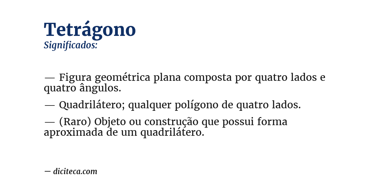 Significado de tetrágono