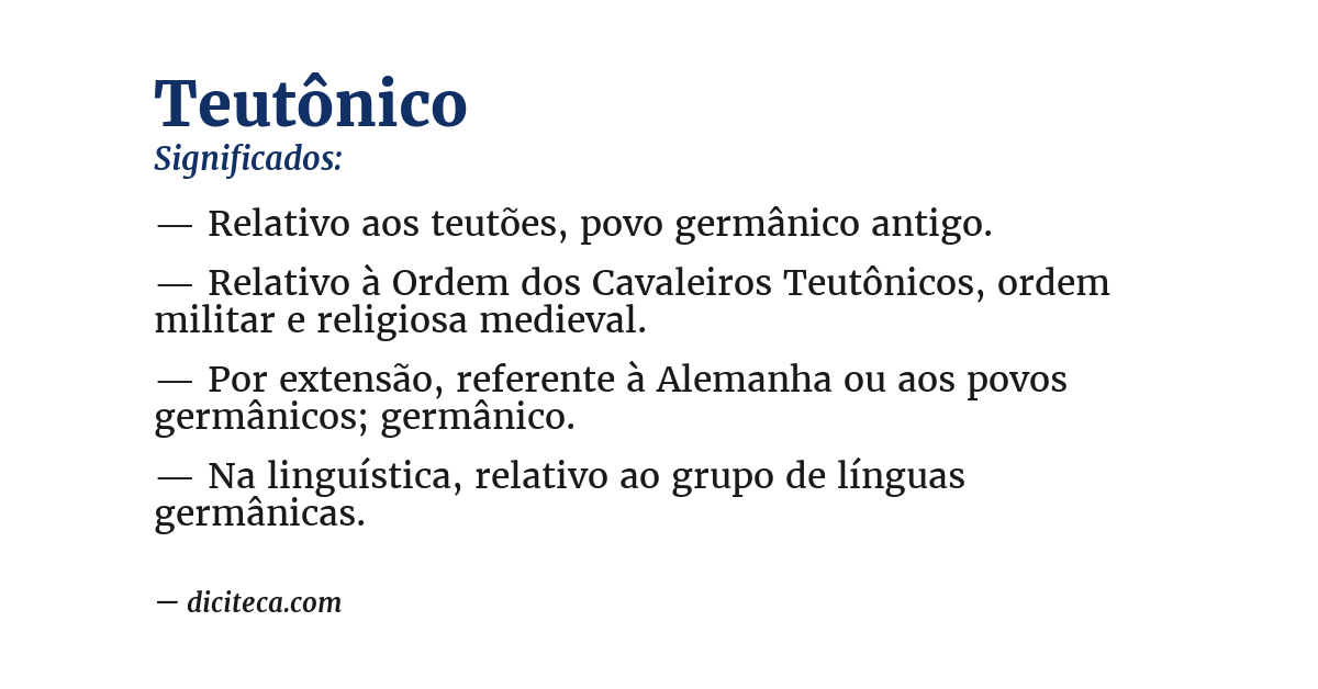 Significado de teutônico