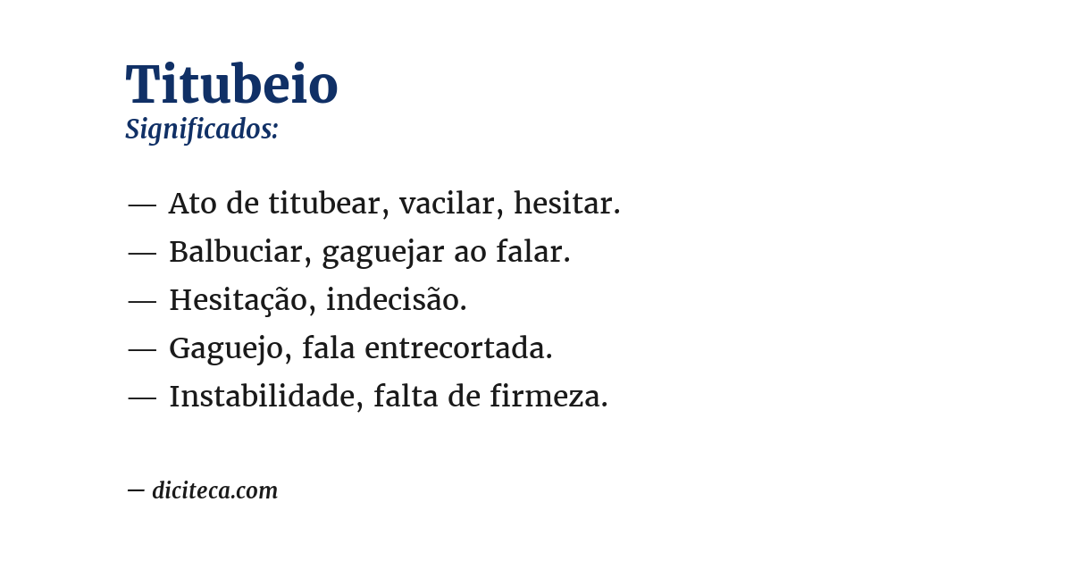 Significado de titubeio
