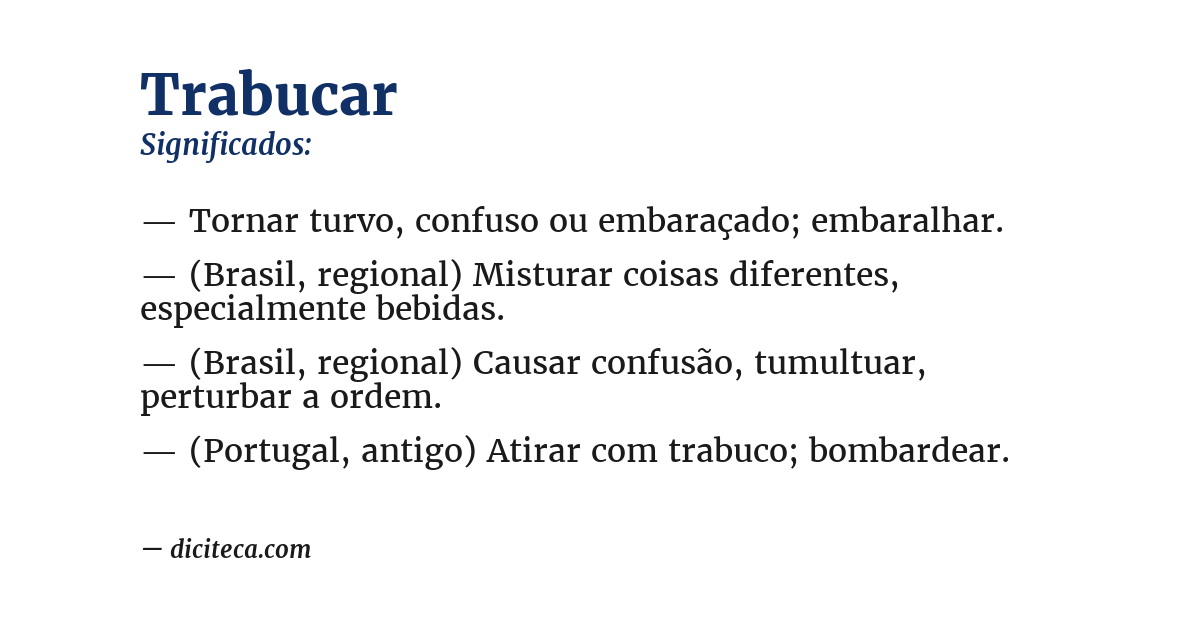Significado de trabucar