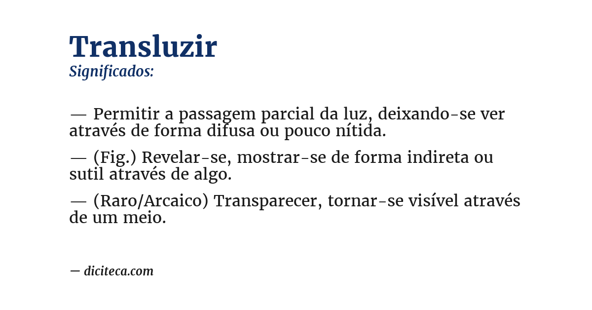 Significado de transluzir