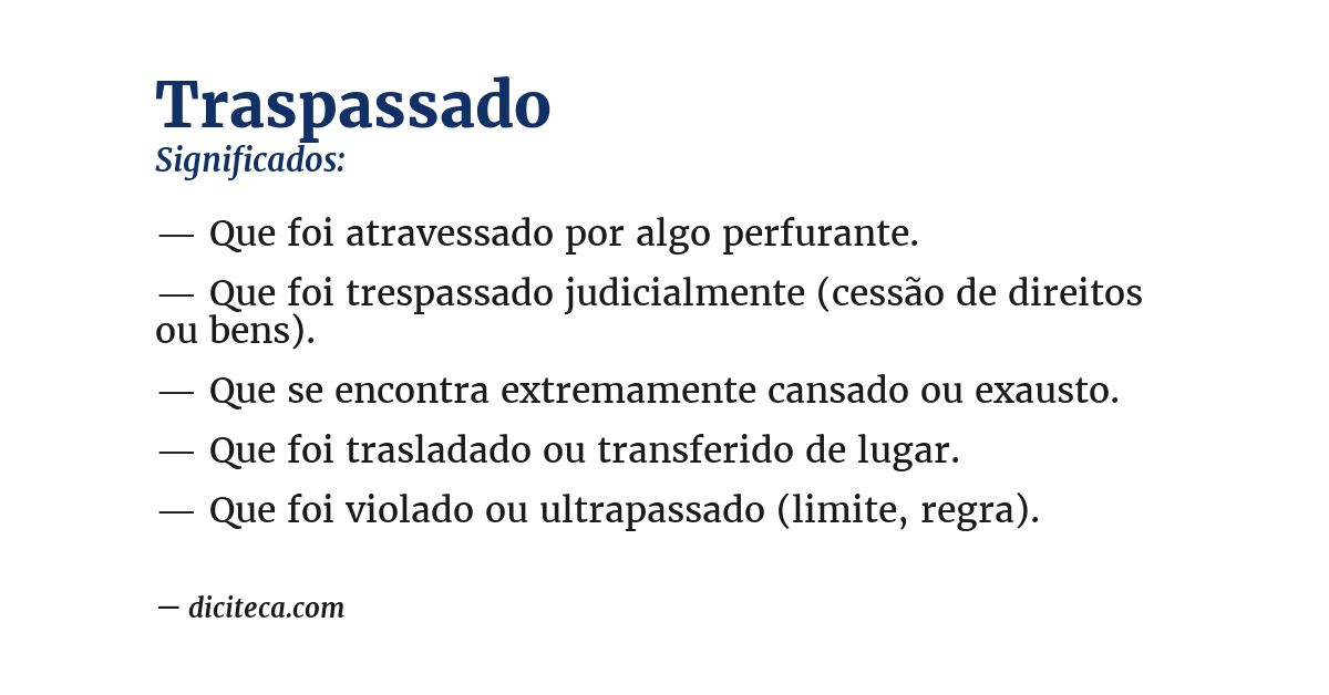 Significado de traspassado