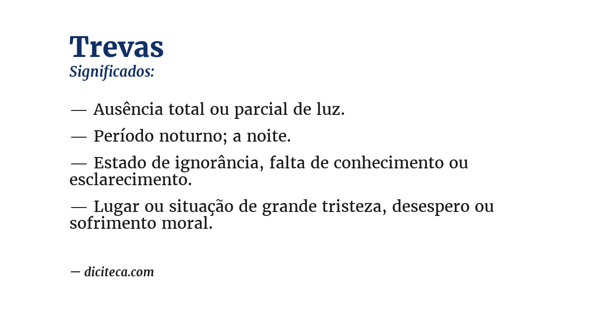 Significado de trevas