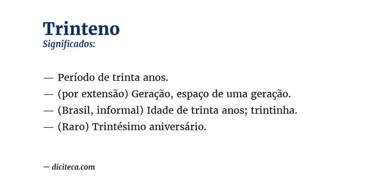 Significado de trinteno