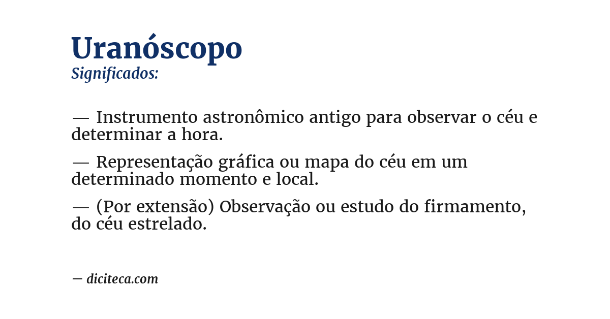 Significado de uranóscopo