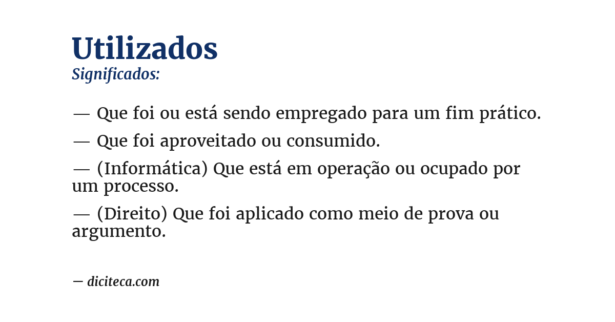 Significado de utilizados