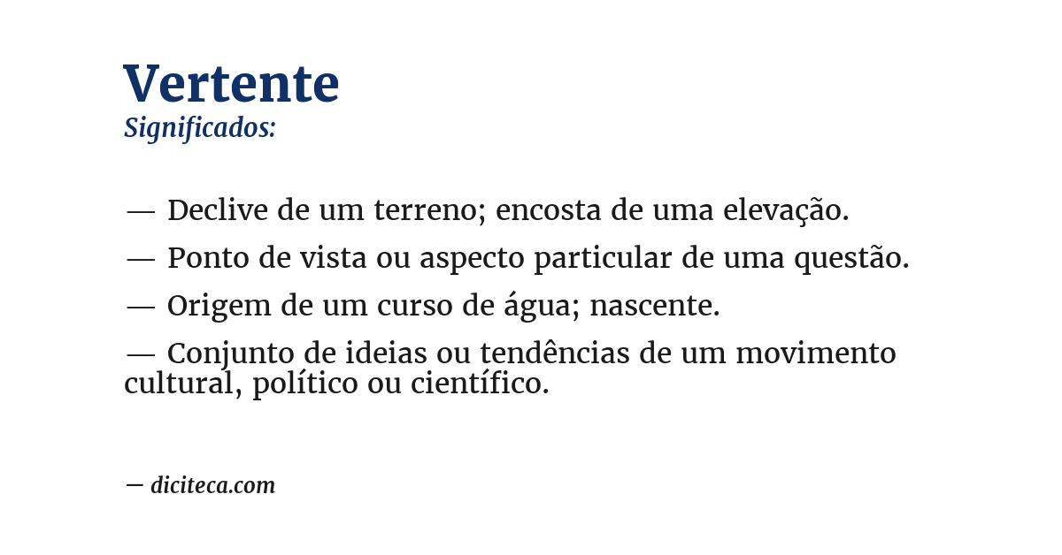 Significado de vertente