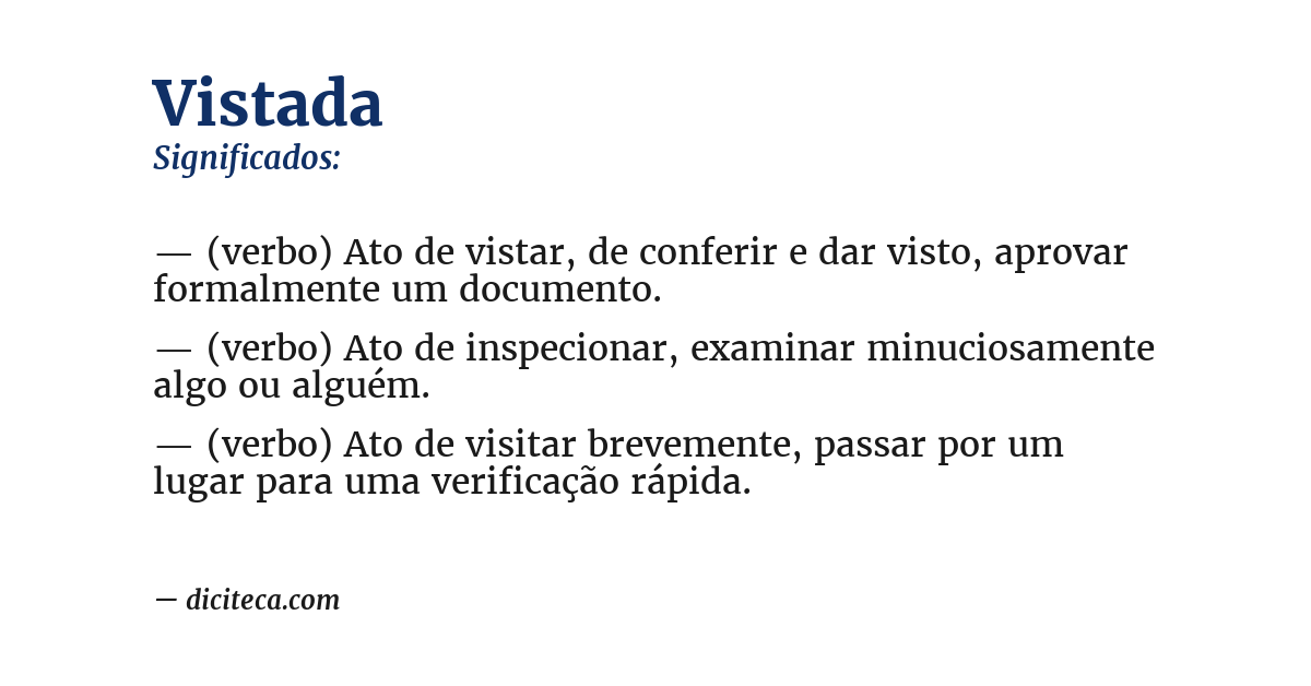 Significado de vistada