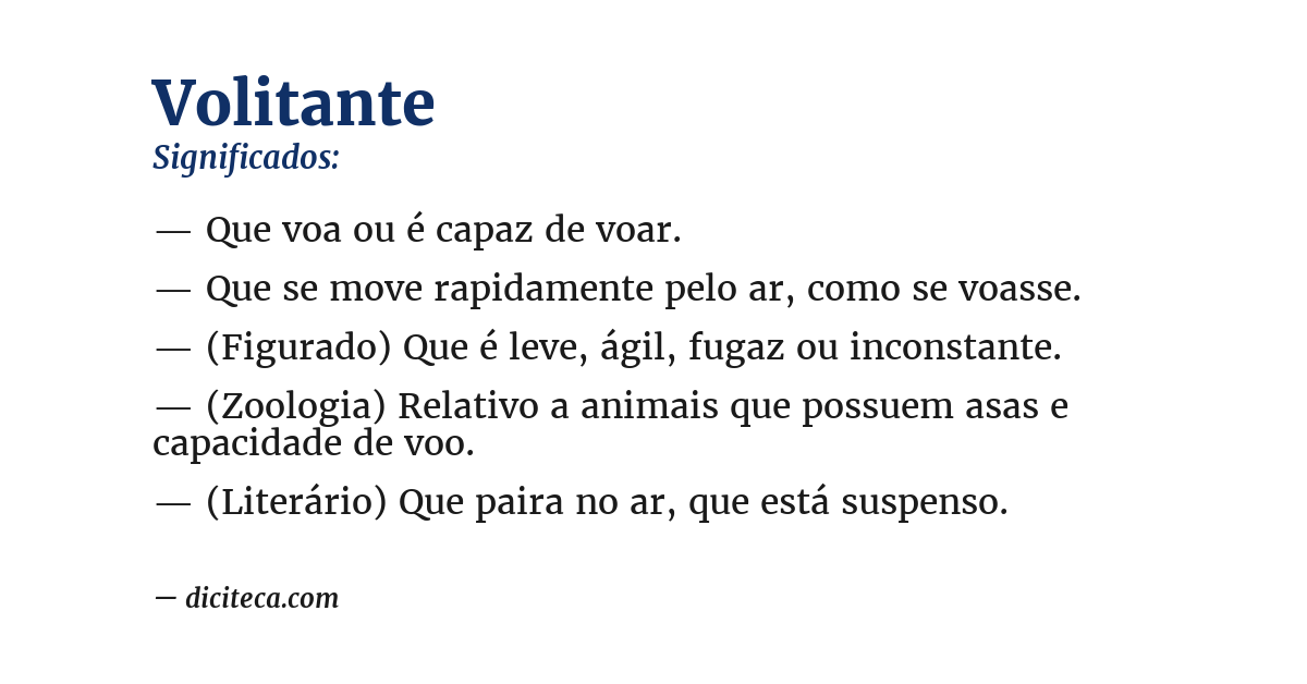 Significado de volitante