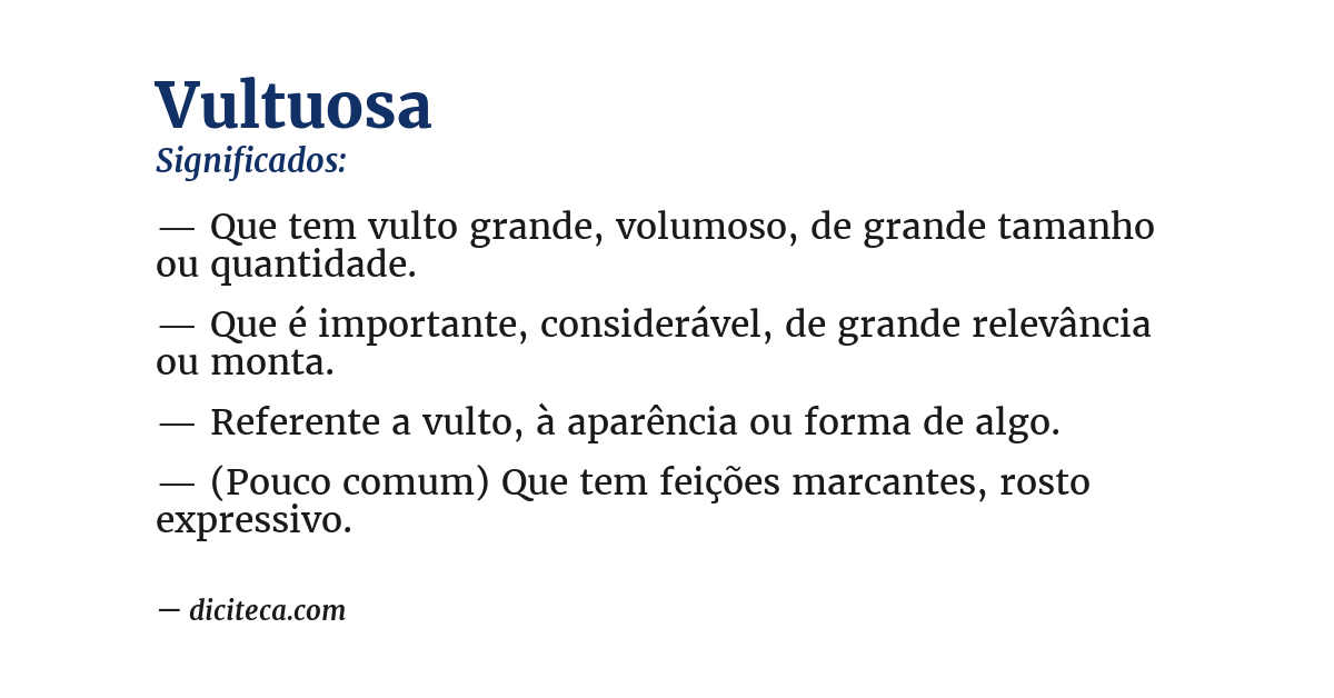 Significado de vultuosa