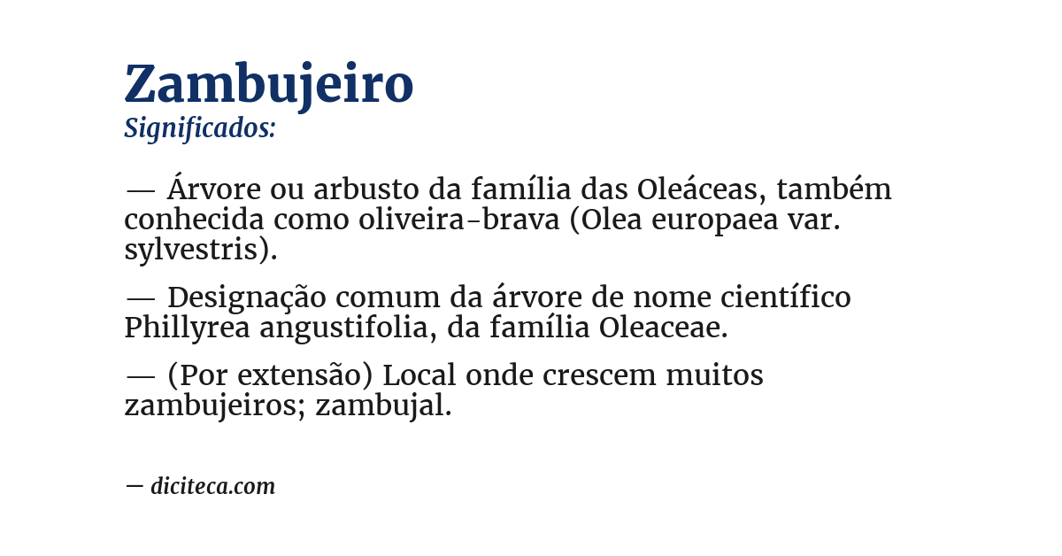 Significado de zambujeiro
