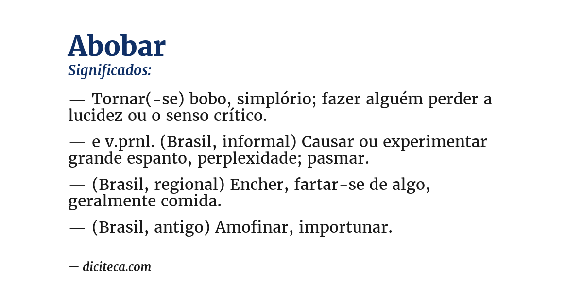 Significado de abobar