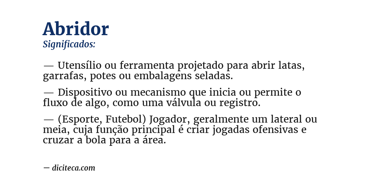 Significado de abridor