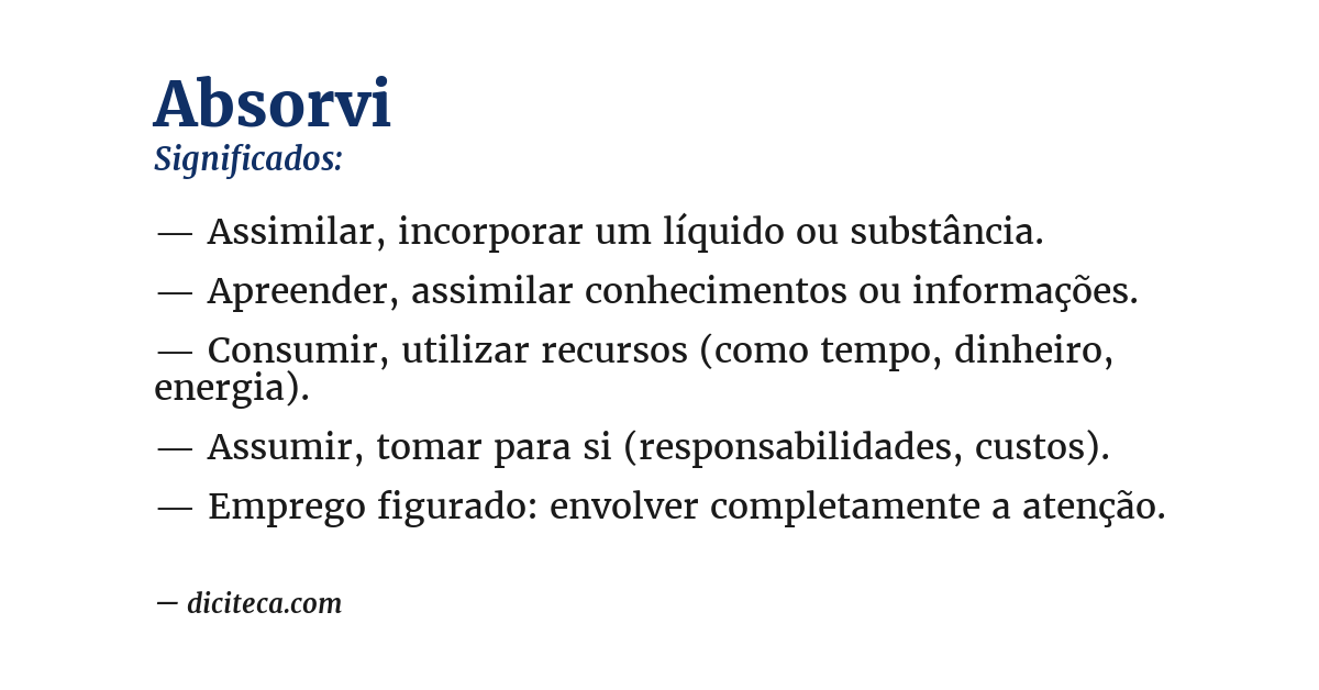 Significado de absorvi