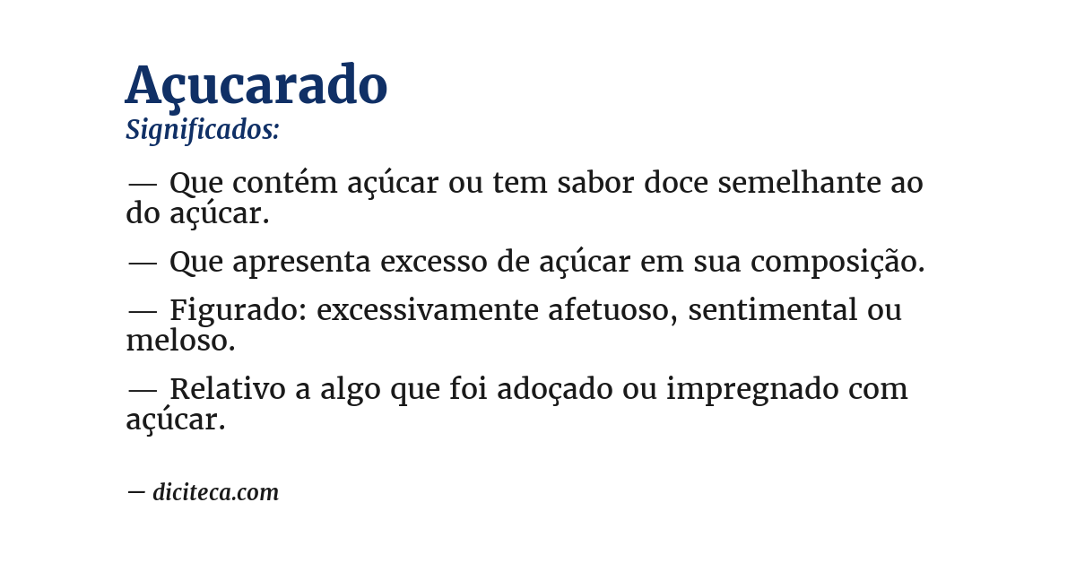 Significado de açucarado