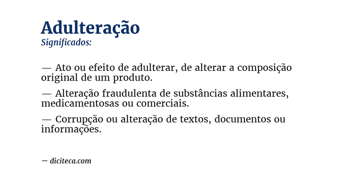 Significado de adulteração