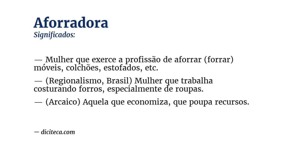 Significado de aforradora