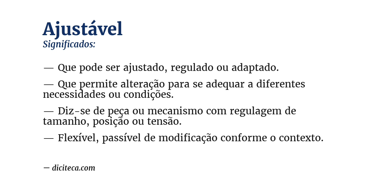 Significado de ajustável