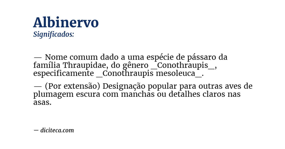 Significado de albinervo