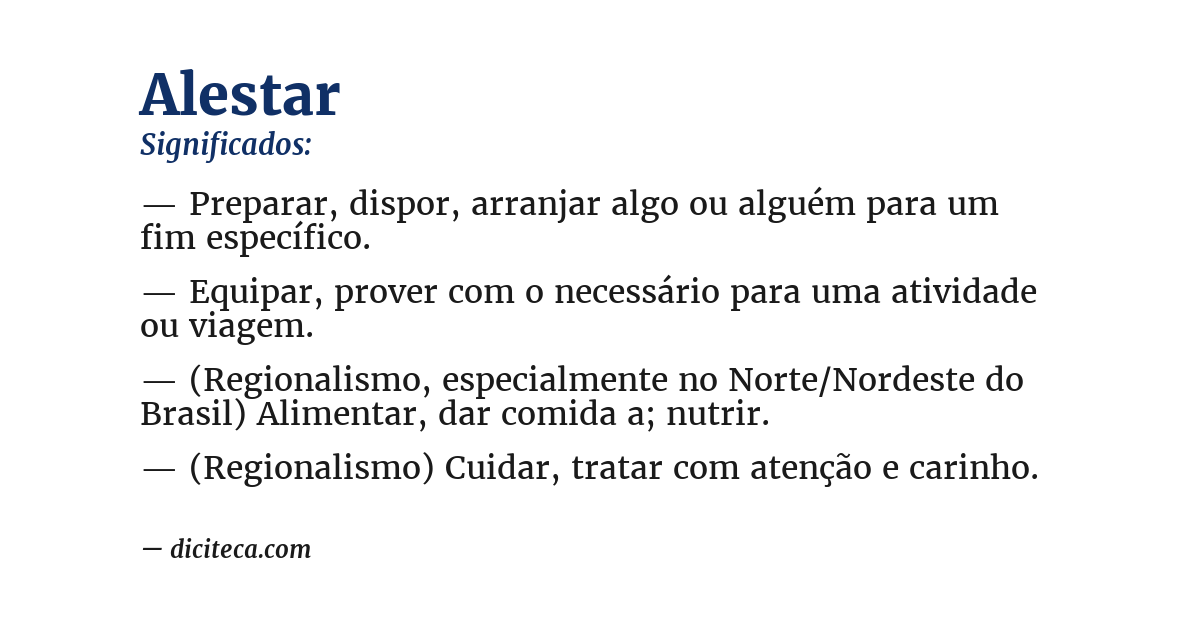 Significado de alestar