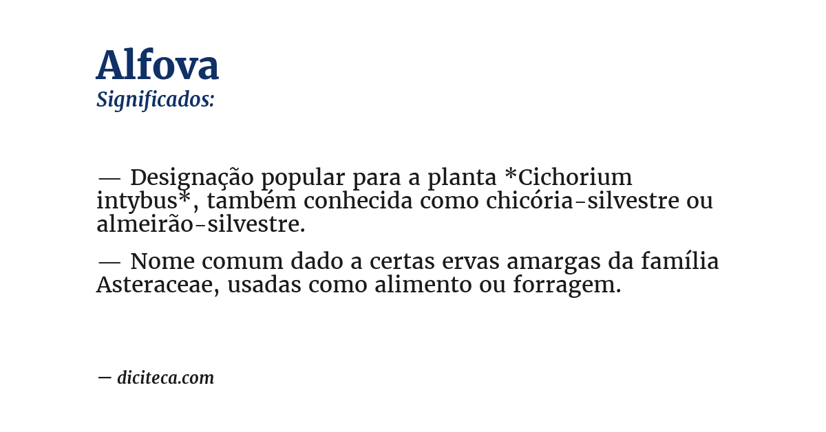 Significado de alfova