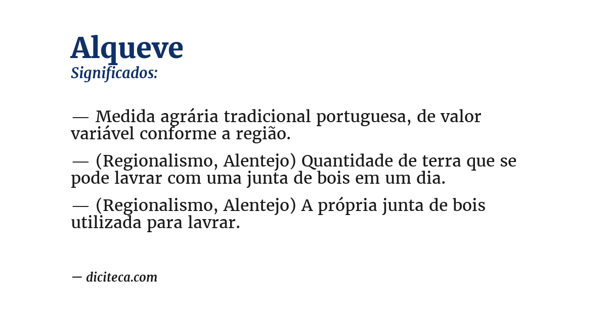 Significado de alqueve