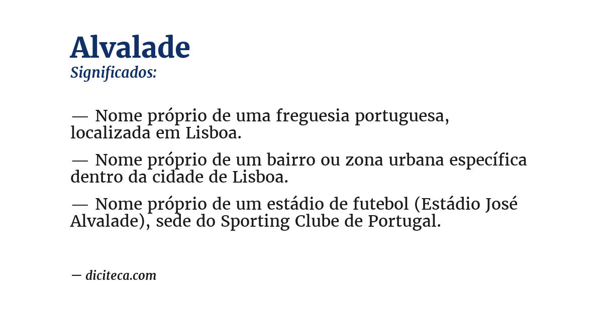 Significado de alvalade