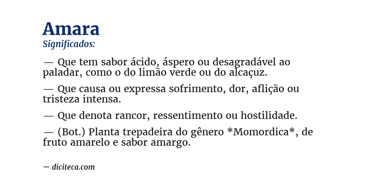 Significado de amara