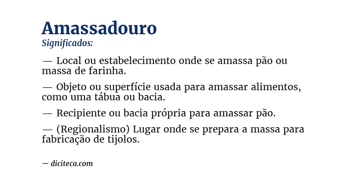 Significado de amassadouro