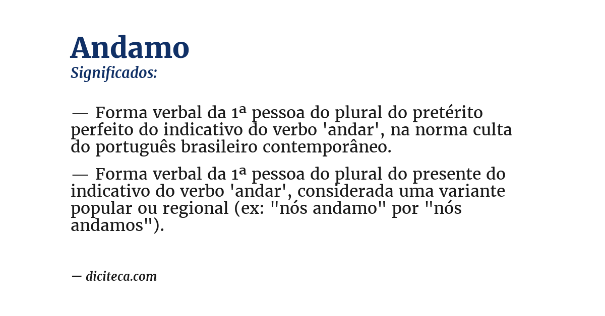 Significado de andamo