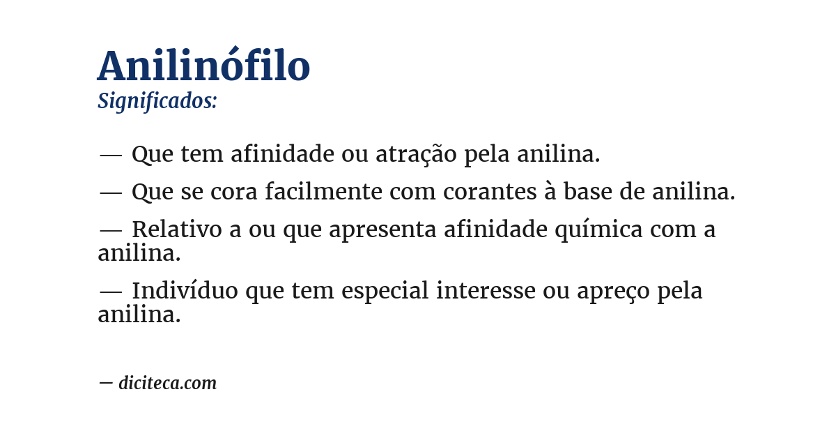 Significado de anilinófilo