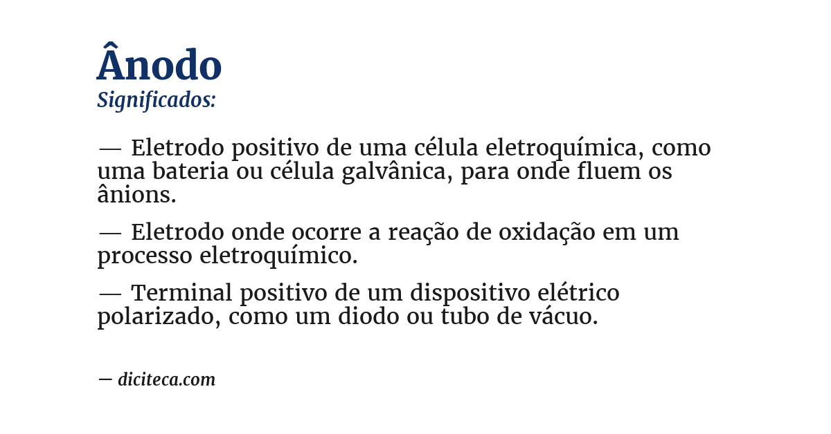 Significado de ânodo