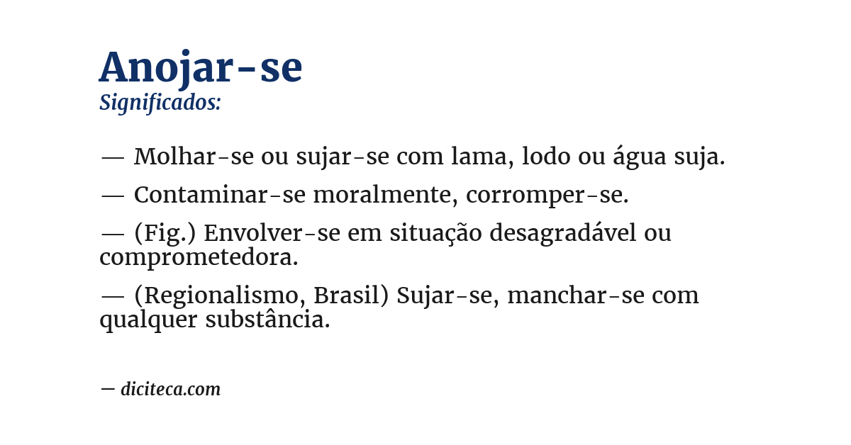 Significado de anojar-se