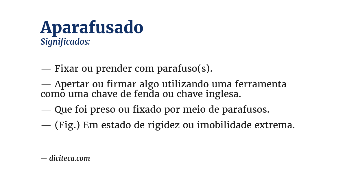 Significado de aparafusado