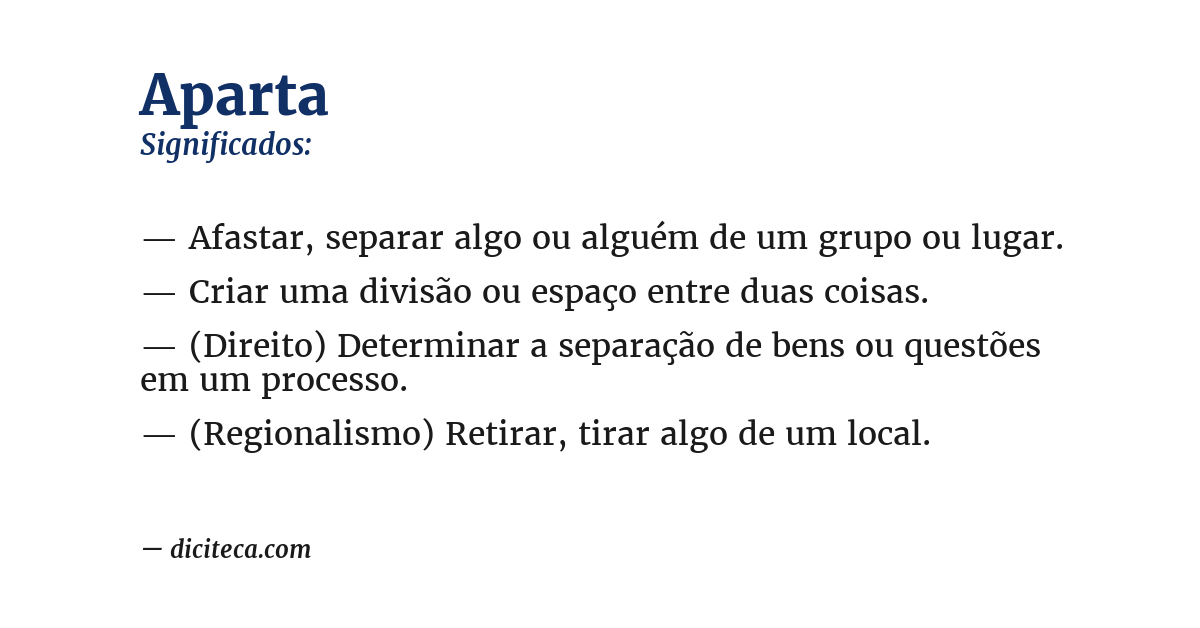 Significado de aparta