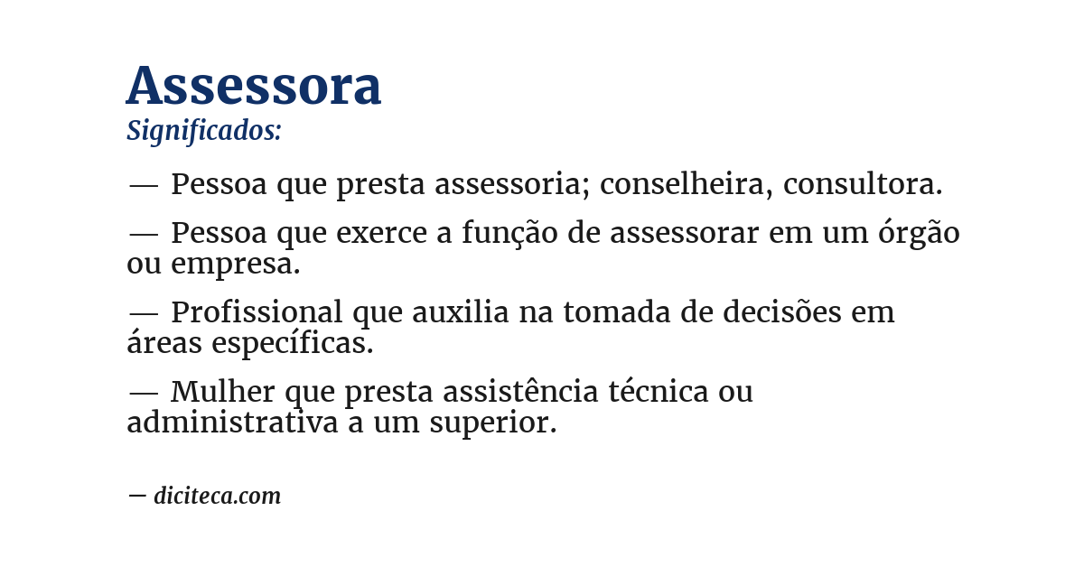 Significado de assessora