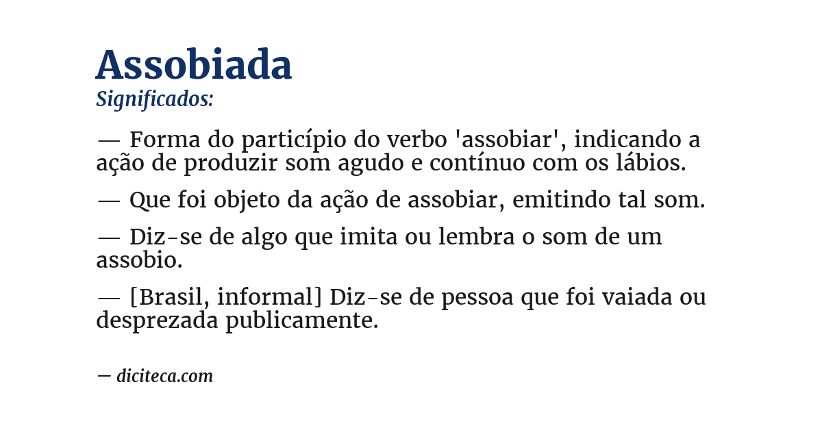 Significado de assobiada