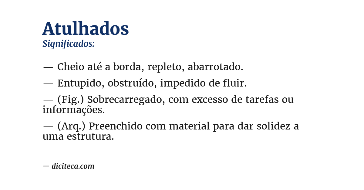 Significado de atulhados