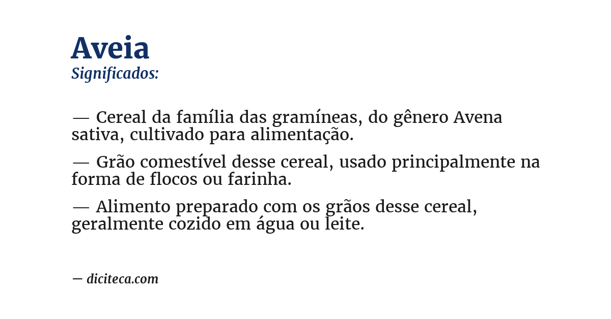 Significado de aveia