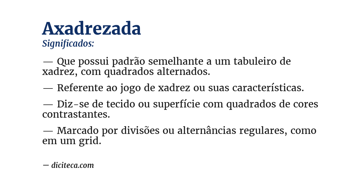 Significado de axadrezada