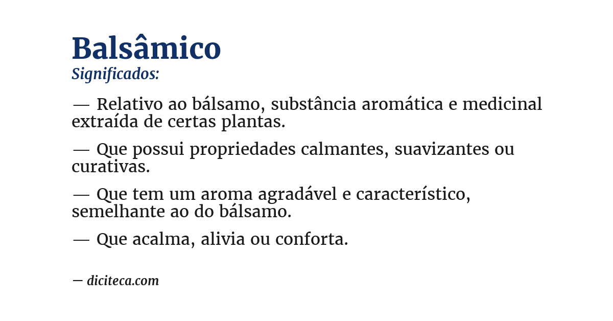 Significado de balsâmico