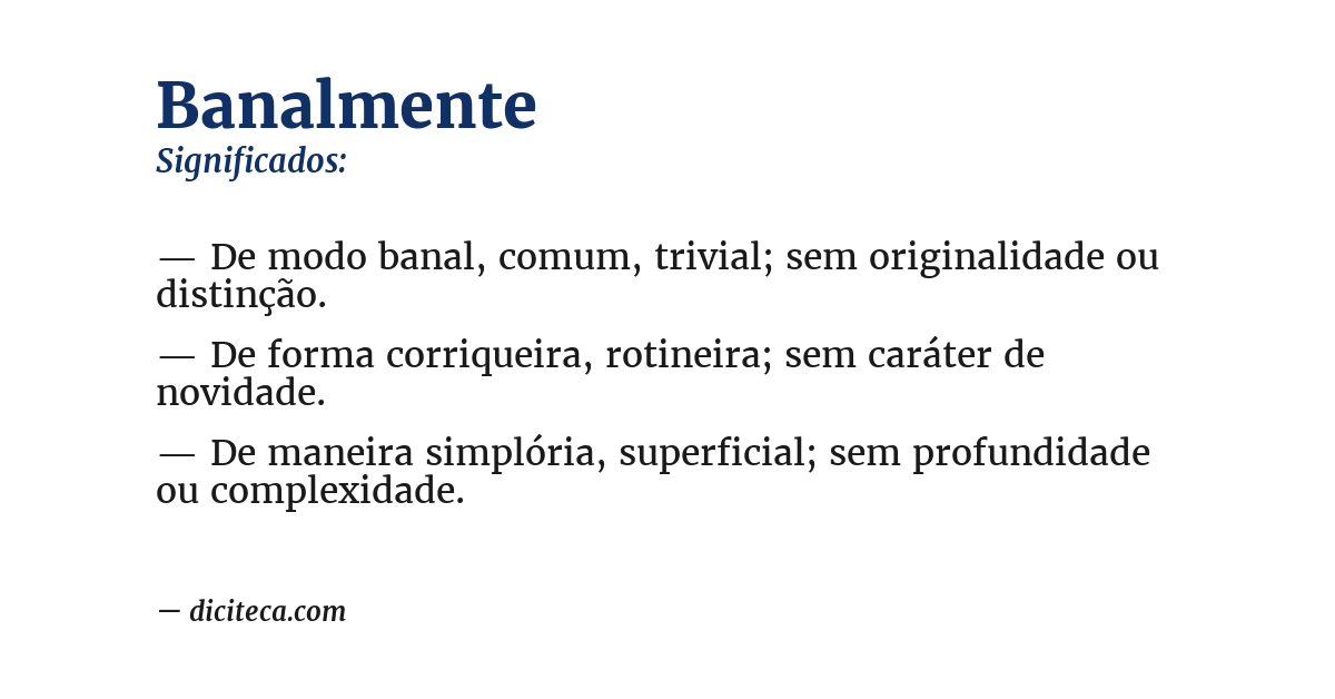 Significado de banalmente