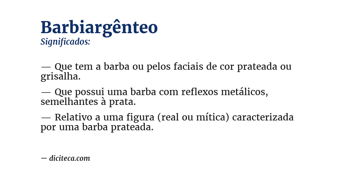 Significado de barbiargênteo